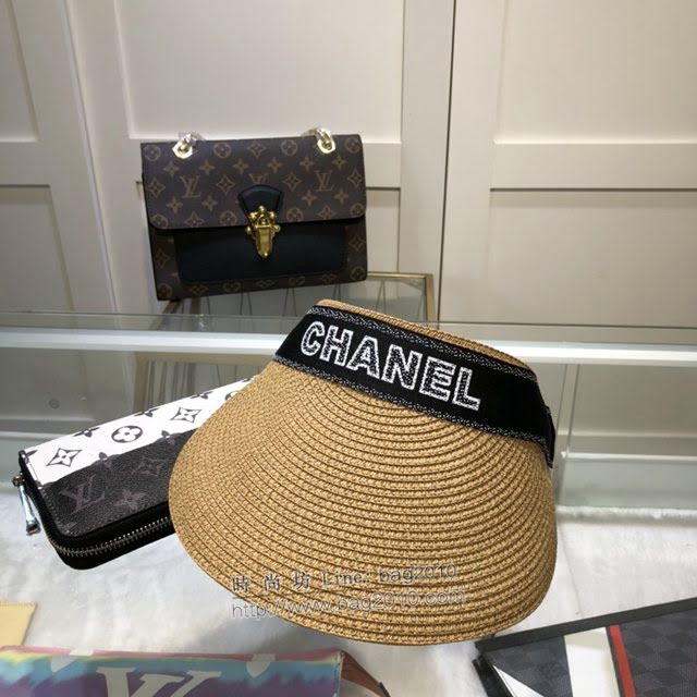 Chanel女士帽子 香奈兒空頂編織草帽  mm1077
